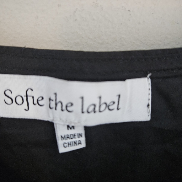 Sofie The Label Emi Eyelet Top Blouse Black Puff Sleeves M Medium - Picture 6 of 7